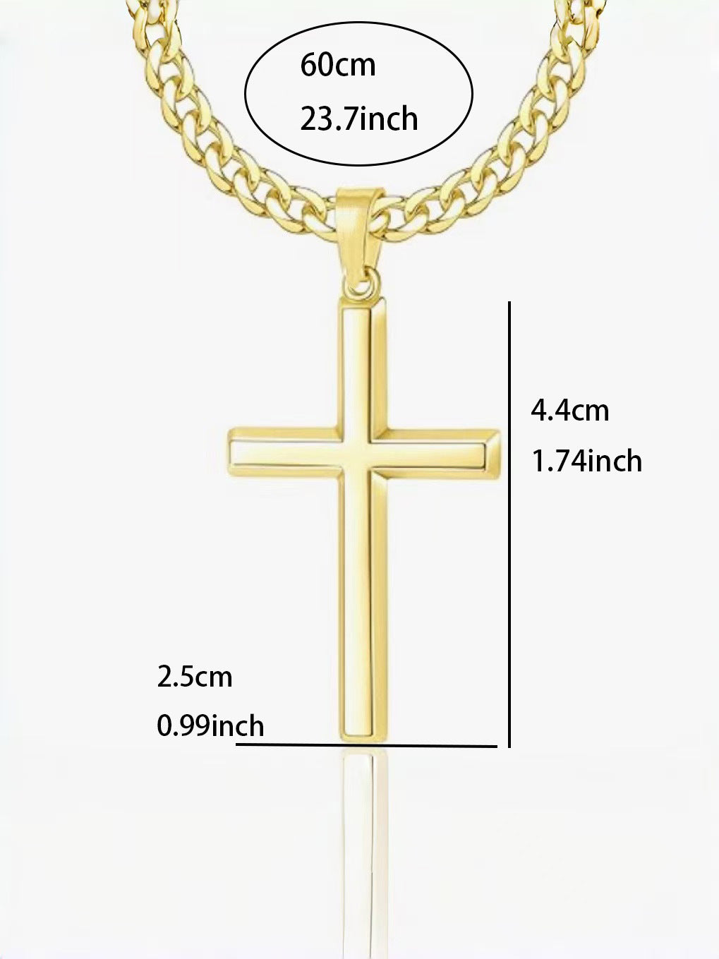 Classic Cross Pendant Stainless Steel Necklace