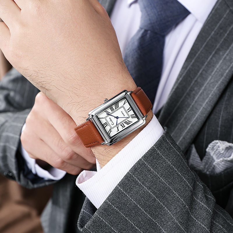 Classic Square Roman Numeral Mens Watch