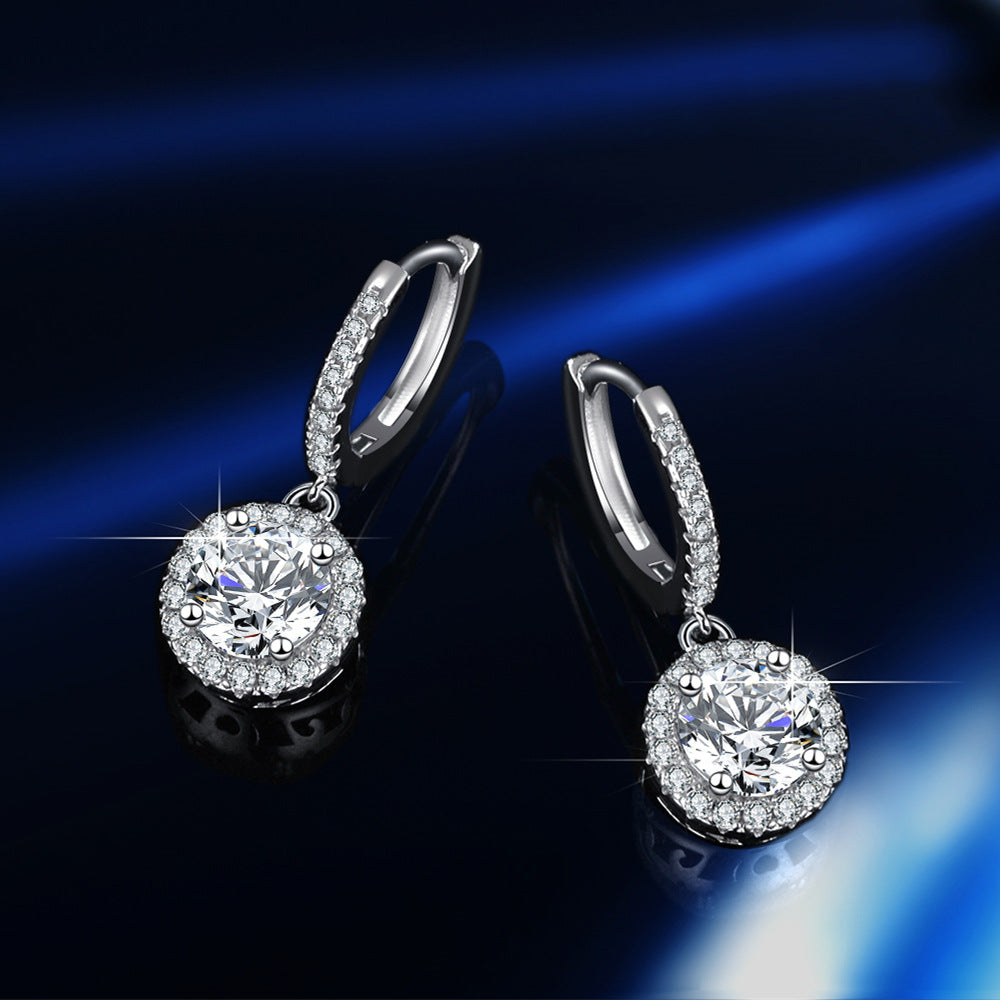 Sterling Silver Earrings for Women ? Classic Round Hoop Earrings, 1-Carat