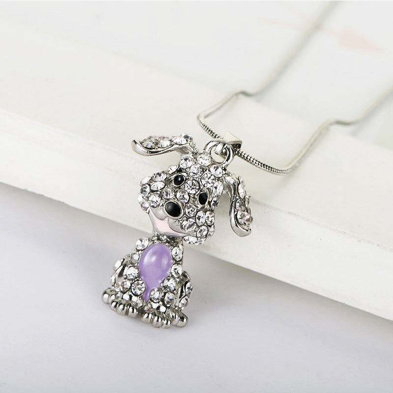 Cute Cartoon Puppy Pendant Necklace