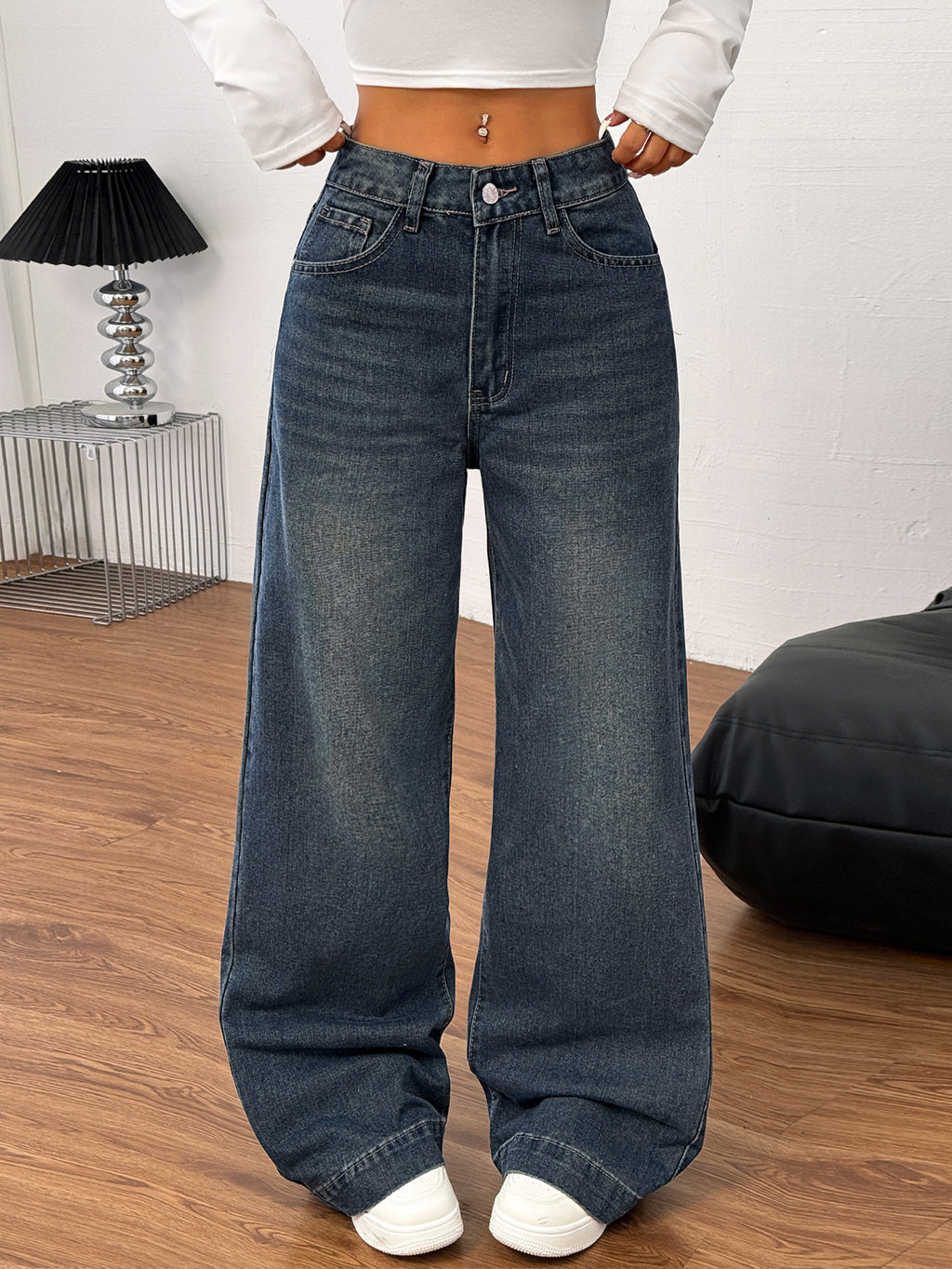 Women's Classic Straight Leg Denim Trousers