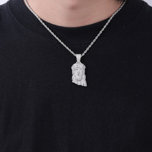 Classic Crown Portrait Copper Zircon Necklace