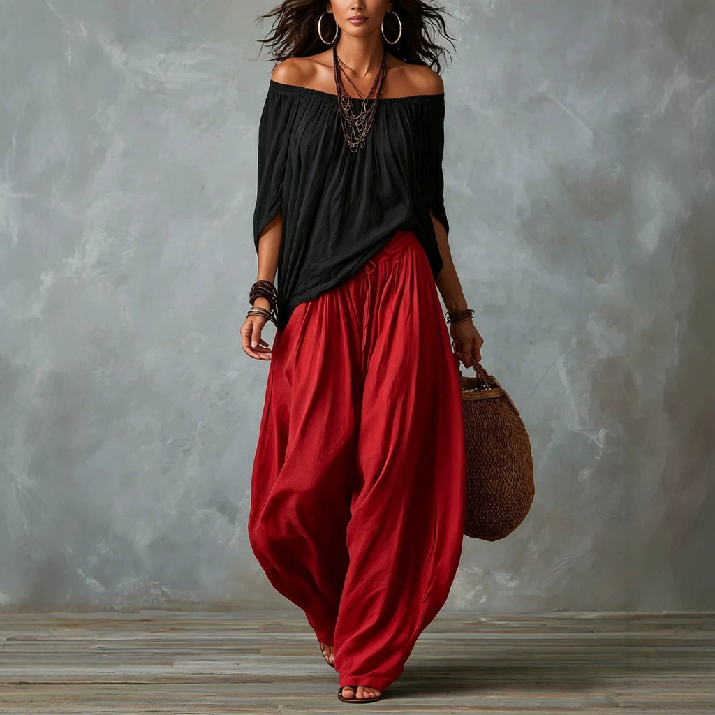 Relaxed wide-leg pants