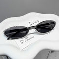 Oval Metal Frame Sunglasses with Spring Temples