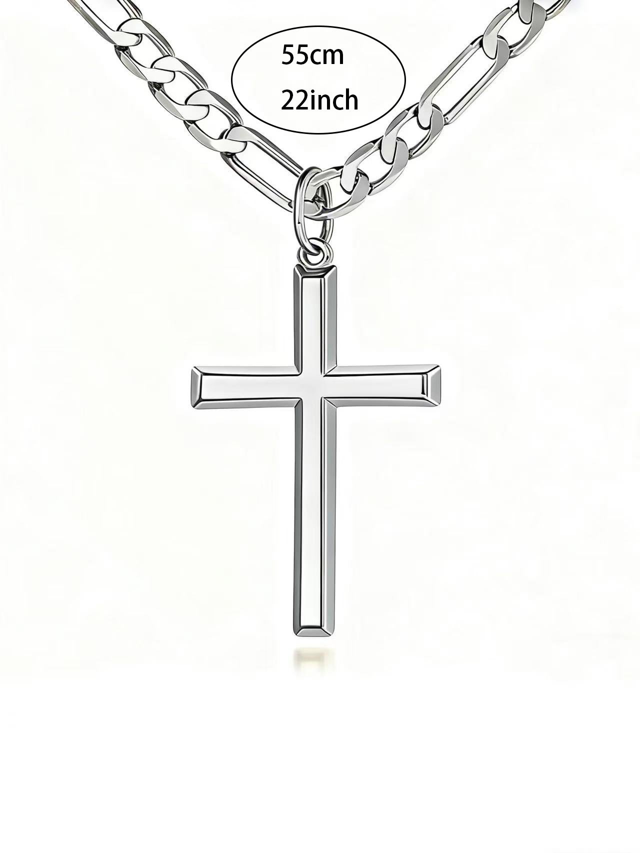 Classic Cross Pendant Stainless Steel Necklace
