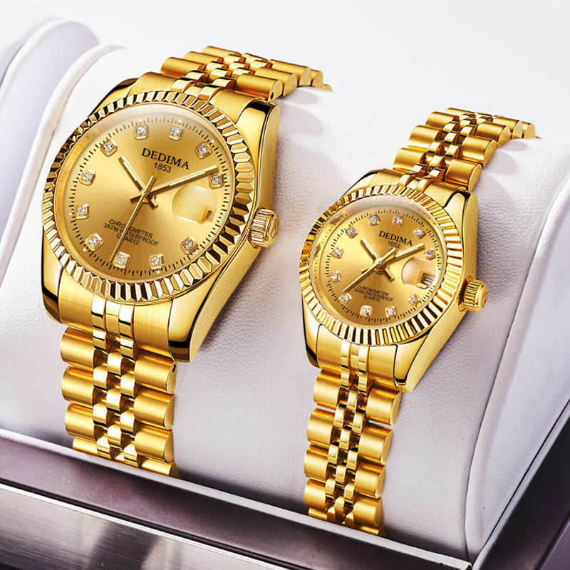 Classic Stainless Steel Quartz Watch with Calendar