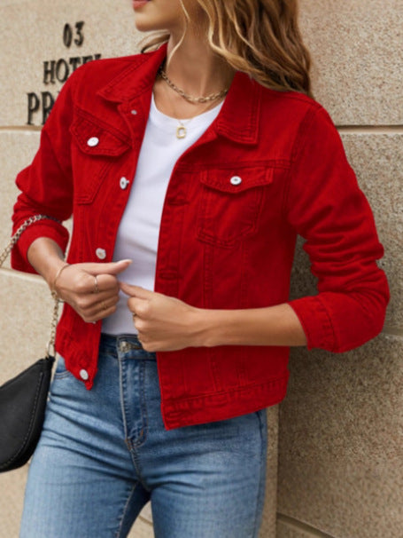 Denim jacket with multiple colors