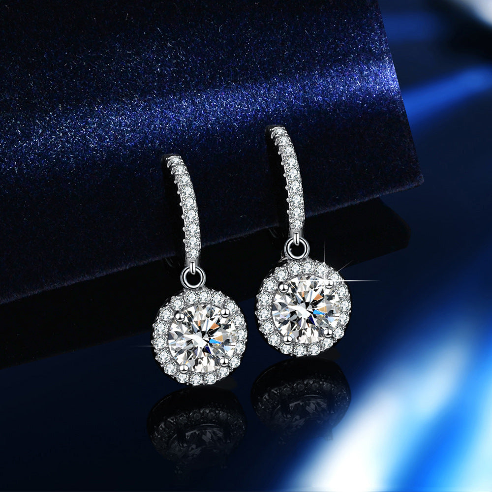 Sterling Silver Earrings for Women ? Classic Round Hoop Earrings, 1-Carat