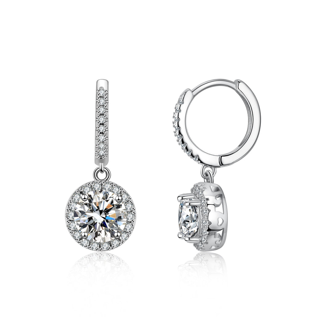 Sterling Silver Earrings for Women ? Classic Round Hoop Earrings, 1-Carat