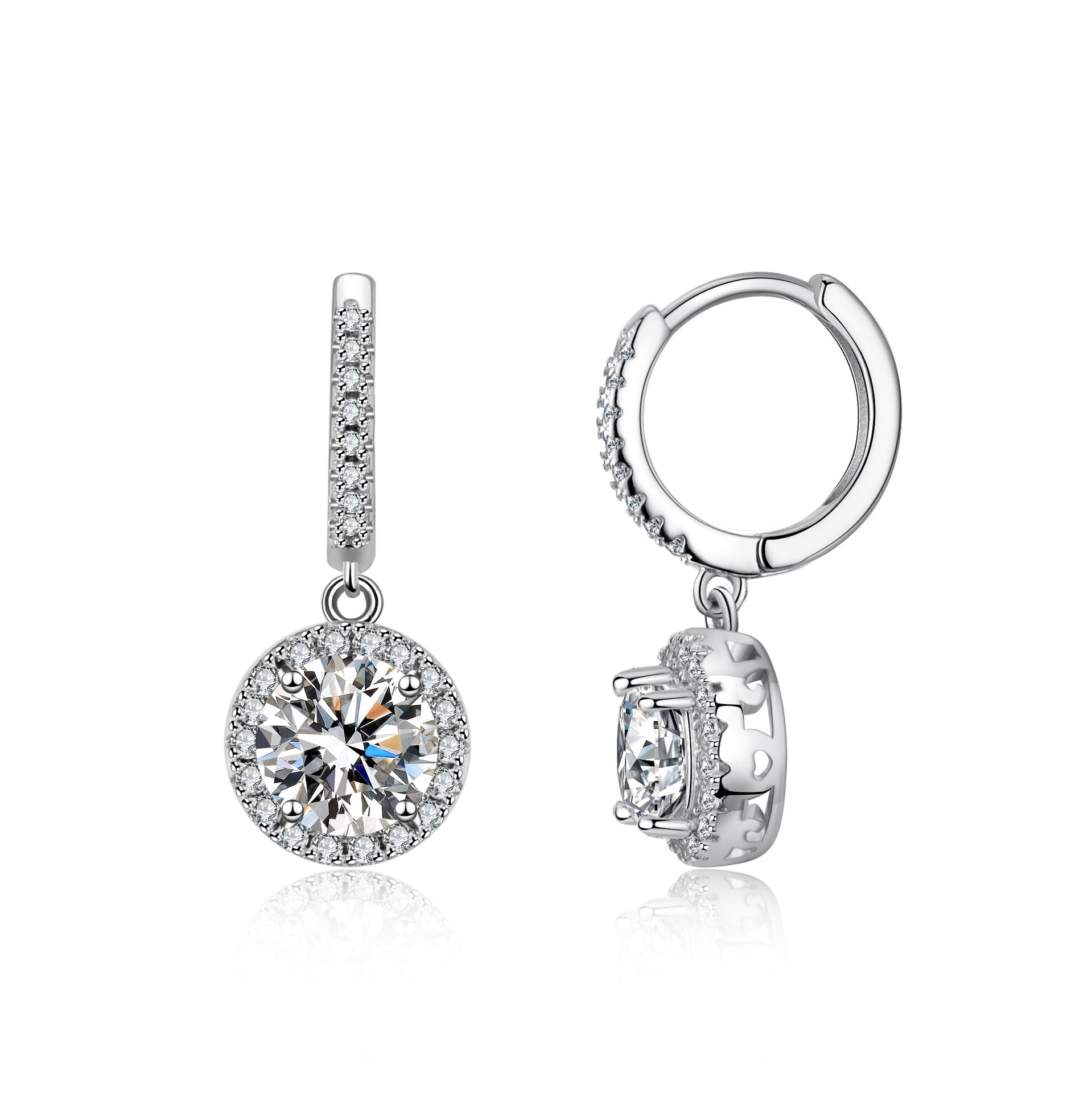 Sterling Silver Earrings for Women ? Classic Round Hoop Earrings, 1-Carat