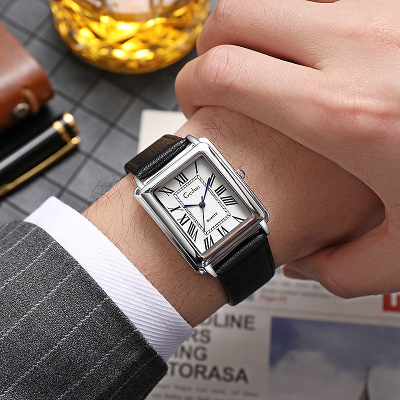 Classic Square Roman Numeral Mens Watch