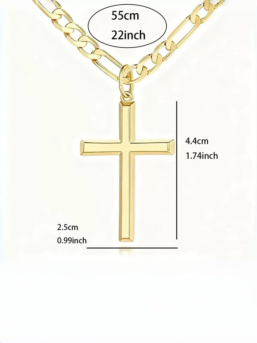 Classic Cross Pendant Stainless Steel Necklace