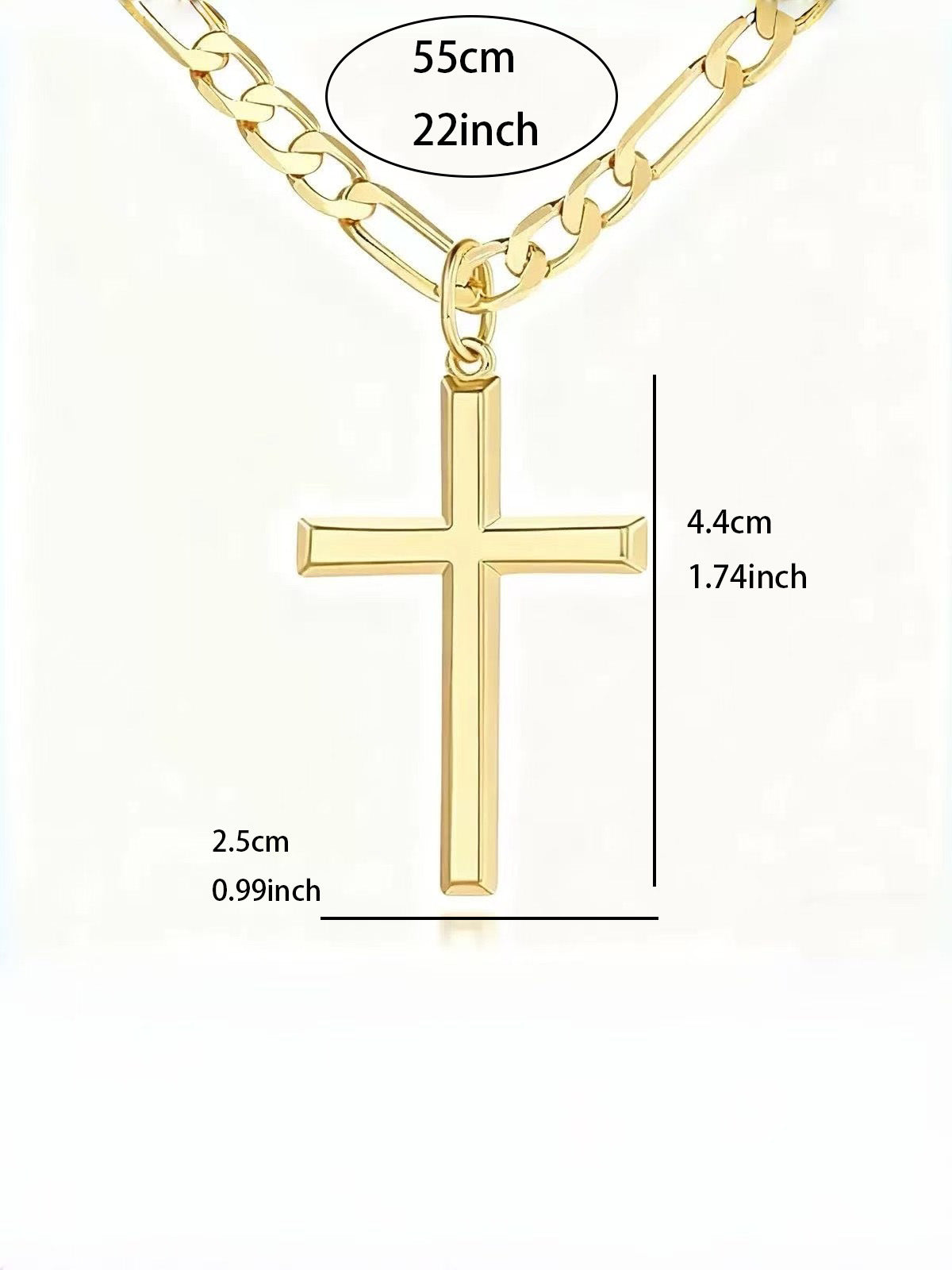 Classic Cross Pendant Stainless Steel Necklace