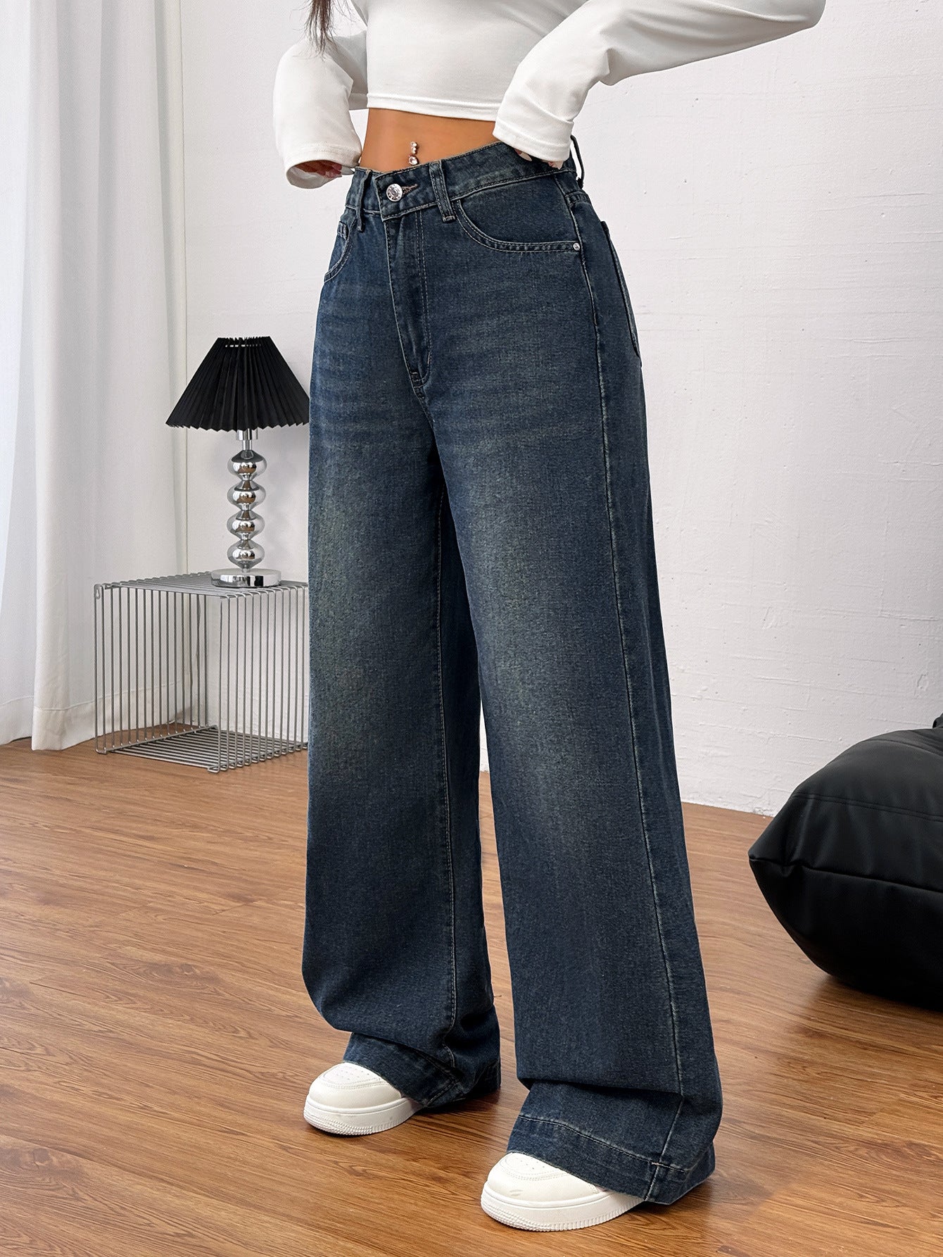 Women's Classic Straight Leg Denim Trousers