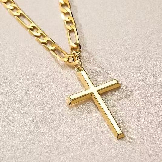 Classic Cross Pendant Stainless Steel Necklace