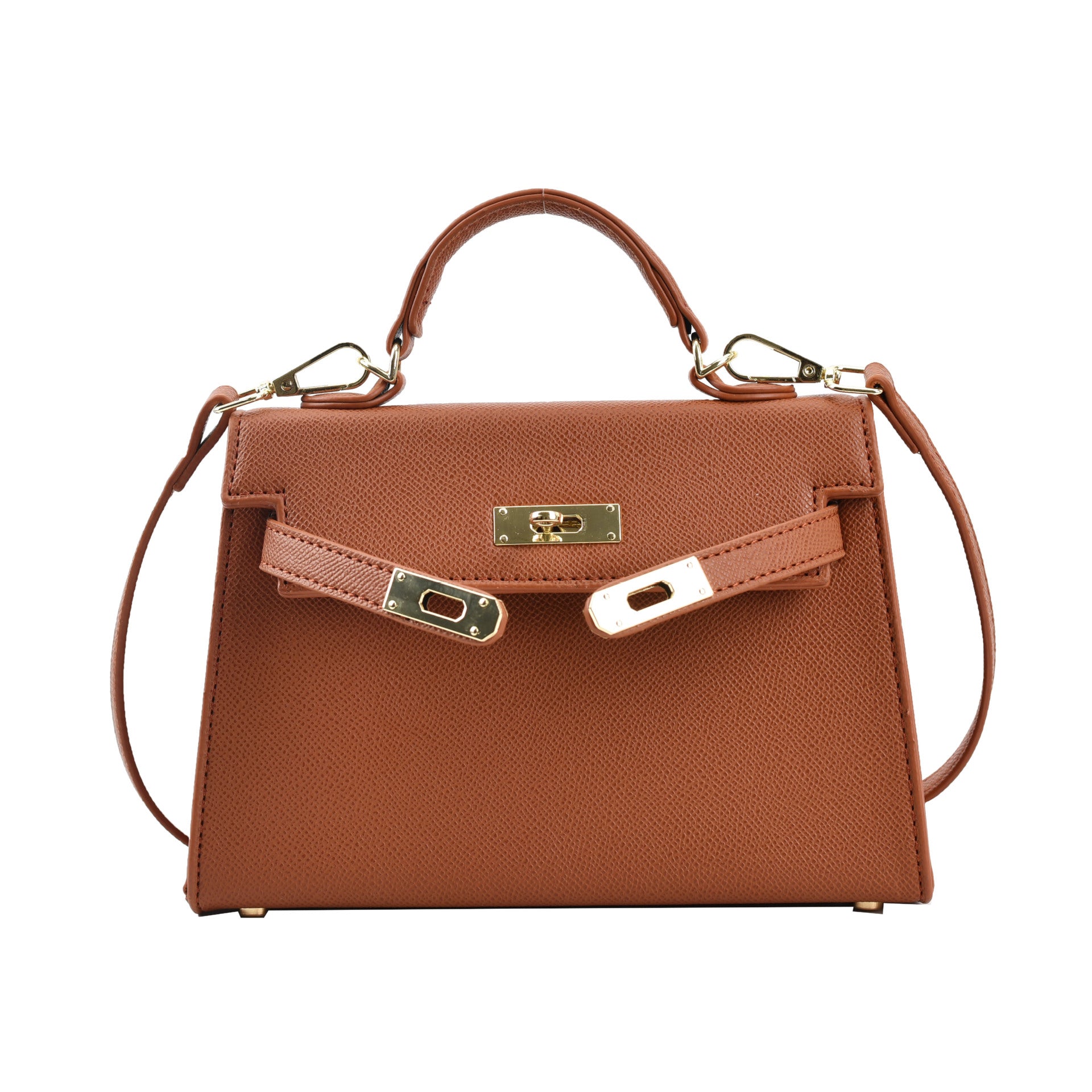 Texture Lock Portable Small Square Bag Women's 2022 New All-match Classic Shoulder Bag PU Fashion Kelly Bag