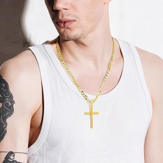 Classic Cross Pendant Stainless Steel Necklace