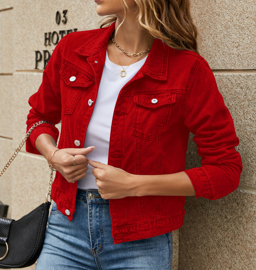 Denim jacket with multiple colors