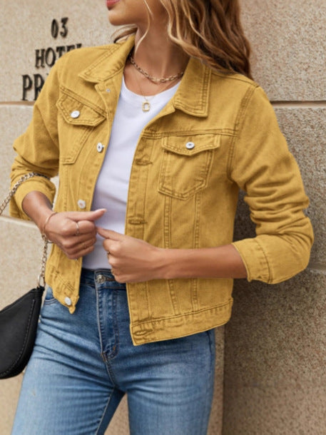 Denim jacket with multiple colors