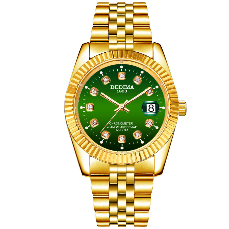 Classic Stainless Steel Quartz Watch with Calendar