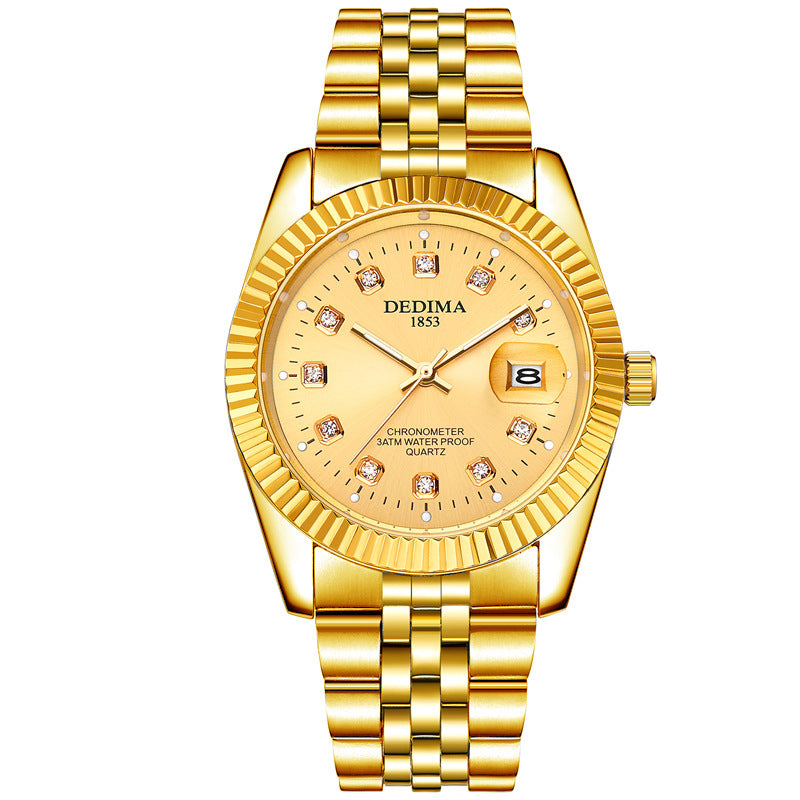 Classic Stainless Steel Quartz Watch with Calendar