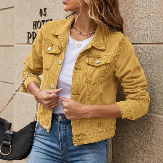 Denim jacket with multiple colors